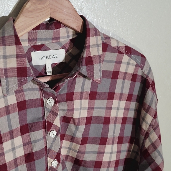 The Great Burgandy Plaid Button Dowm - Picture 5 of 7